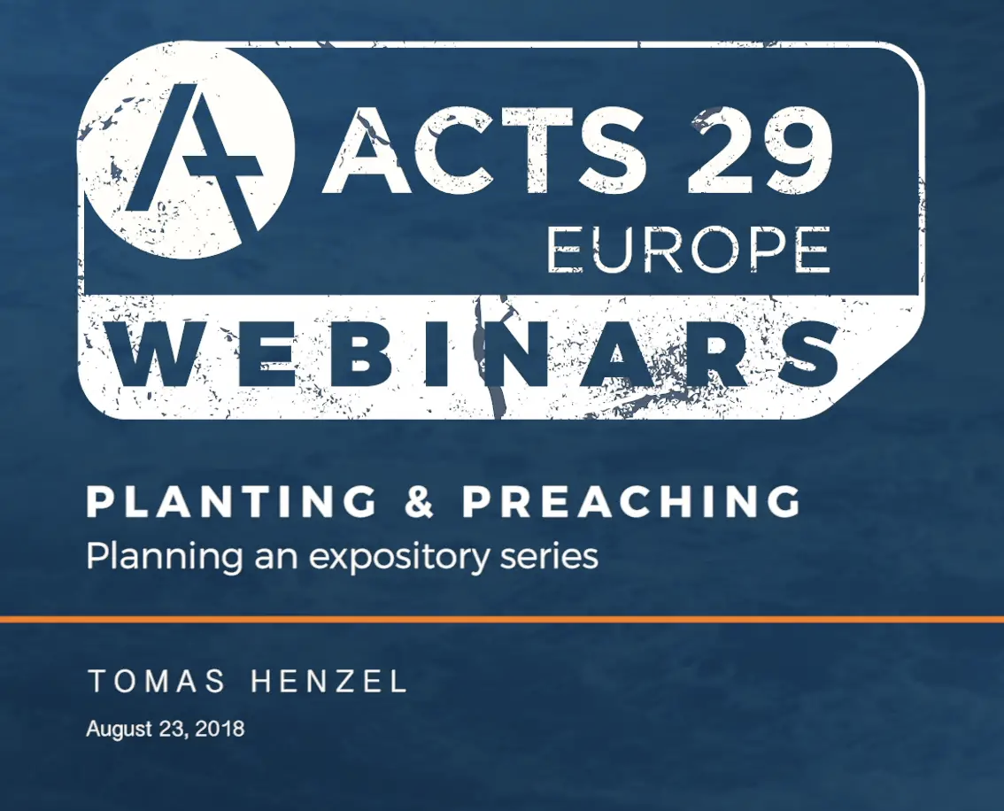 WEBINAR | Planting & Preaching 2 – Tomas Henzel