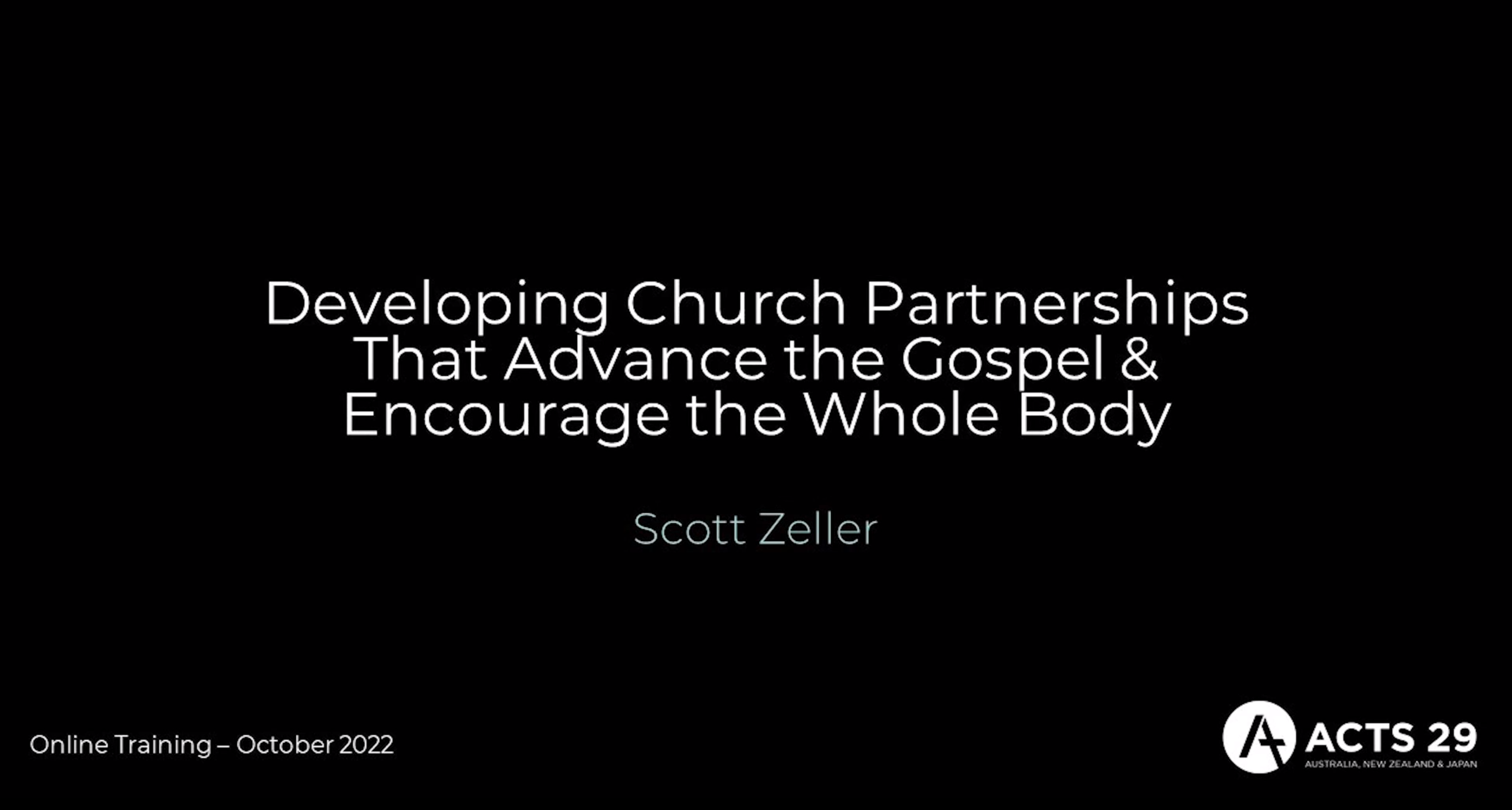 Developing Church Partnerships – Scott Zeller